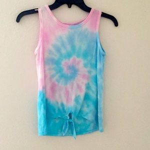 Tie dye crop top with knot